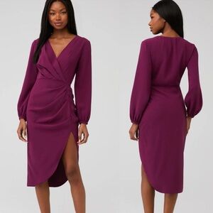 Amanda Uprichard size medium wrap long‎ sleeve Roma dress in Aubergine purple